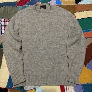 Vintage 80s 90s Robert Bruce Heather Oatmeal Grey 100% Wool Sweater Medium